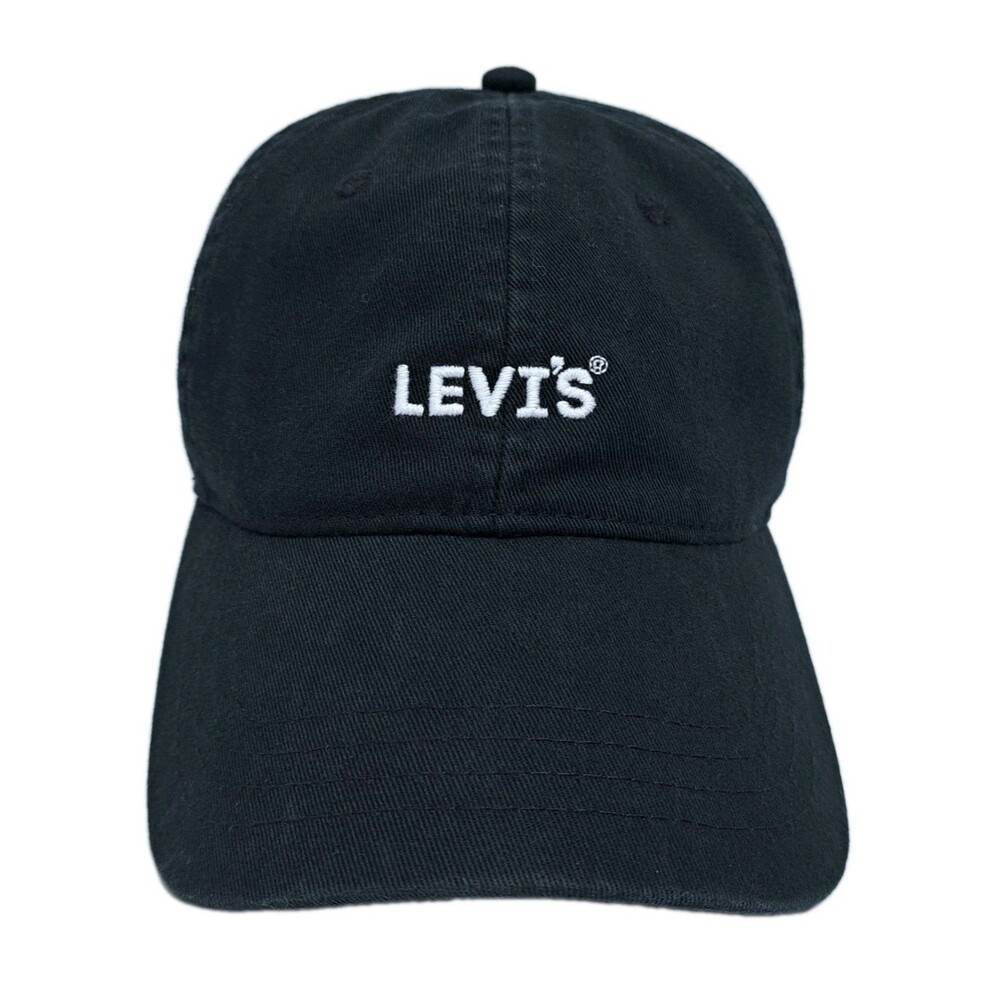 Levis Hat Cap Black Strapback Basic Plain Cotton Dad Cotton